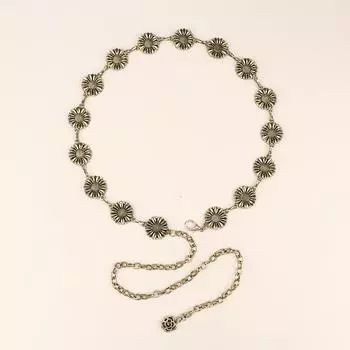 Поясная цепочка женская с высоким чувством женская ретро подсолнух летняя с юбкой металлическая цепочка ремень