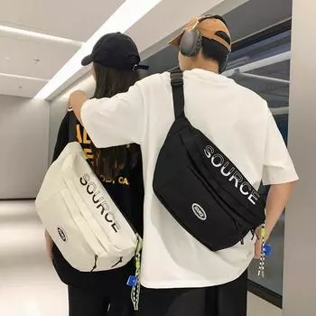 Поясная модная брендовая сумка с косым крестом на груди, мужская простая и легкая пара, беговой фитнес, уличный нейлоновый рюкзак на одно плечо M