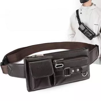 Поясная сумка через границу, европейская и американская сумка для мобильного телефона из мягкой кожи из искусственной кожи в стиле ретро, мужской бизнес, отдых, бизнес, простой повседневный стиль