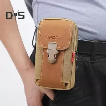 Поясная сумка для активного образа жизни, холщовая сумка для телефона на пояс из искусственной кожи с застежкой-молнией, сумка для путешествий и активного отдыха чёрный