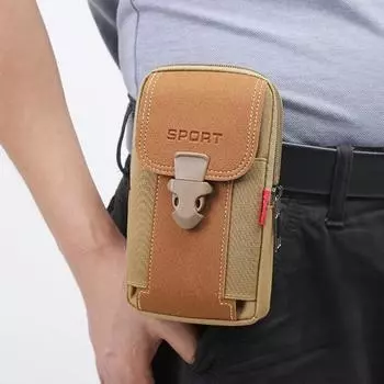 Поясная сумка для активного образа жизни, холщовая сумка для телефона на пояс из искусственной кожи с застежкой-молнией, сумка для путешествий и активного отдыха хаки