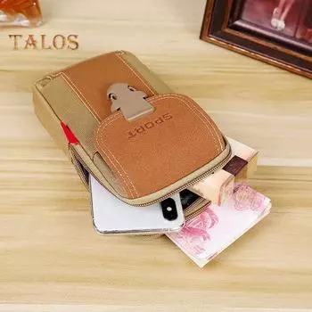 Поясная сумка для активного образа жизни, холщовая сумка для телефона на пояс из искусственной кожи с застежкой-молнией, сумка для путешествий и активного отдыха хаки