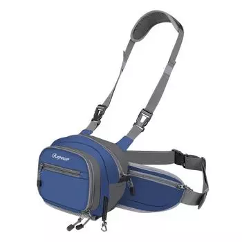 Поясная сумка для ловли рыбы нахлыстом с регулируемым поясным ремнем, многокарманная нагрудная сумка для ловли рыбы в осенней реке синий