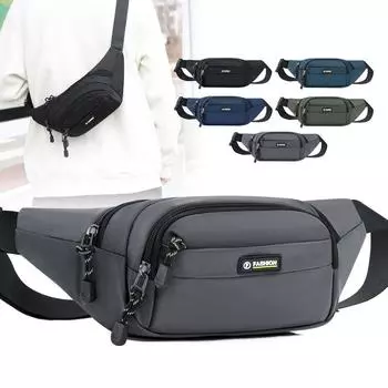 Поясная сумка для мужчин с несколькими отделениями, нагрудная сумка, сумка через плечо, модный мужской рюкзак среднего возраста, модный и легкий, большой вместимости