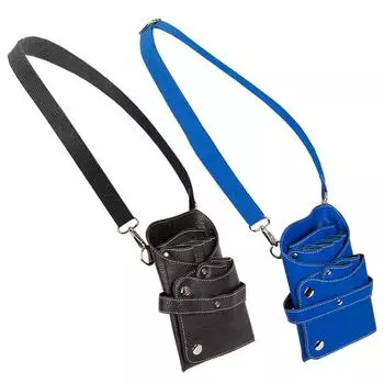 Поясная сумка для парикмахера, сумка для ножниц из искусственной кожи с регулируемым ремнем, держатель для парикмахерских инструментов, чехол для расчесок, заколка для волос чёрный