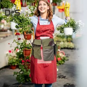 Поясная сумка для садовых инструментов с регулируемыми карманами, вместительная, легкодоступная сумка для хранения, органайзер для садовых инструментов зелёный