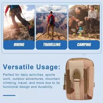 Поясная сумка для улицы, несколько карманов, большая вместимость, регулируемая застежка-пряжка, устойчивая к разрыву, кемпинг, альпинизм, пеший туризм, сумка для хранения ключей мобильного телефона, поясная сумка