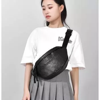 Поясная сумка для женщин, простая и повседневная цепочка для пар, сумка-ракушка для девочек, сумка через плечо для спортивной ниши, портативная сумка через плечо для мужчин M чёрный