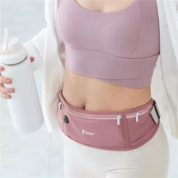 Поясная сумка для женщин, водонепроницаемая поясная сумка с регулируемым ремешком для путешествий, занятий спортом, бега One Size розовый