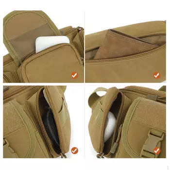 Поясная сумка Fanny Pack, прочная, с несколькими карманами, многоцелевая, практичная сумка на пояс для использования на открытом воздухе хаки