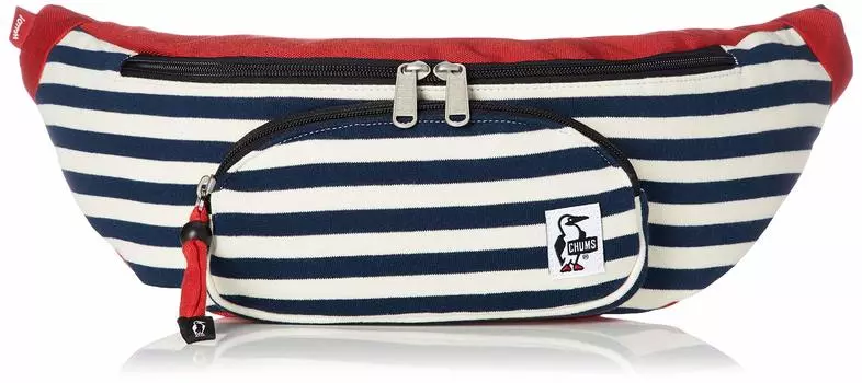 Поясная сумка Fanny Pack Sweat Nylon Navy [Chums] Border/Tomato