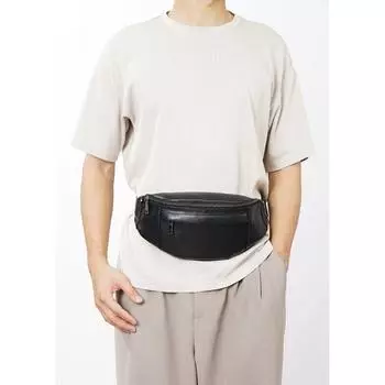 Поясная сумка из натуральной кожи, мужская повседневная легкая нагрудная сумка двойного назначения, верхний слой из коровьей кожи, многослойная деловая сумка через плечо чёрный