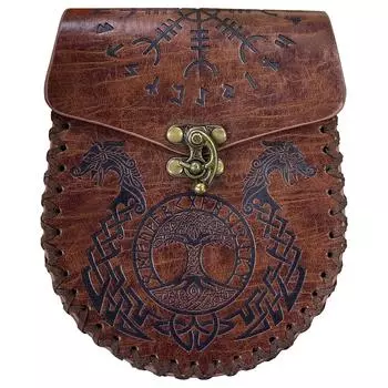 Поясная сумка-кошелек в стиле викингов для монет в средневековом стиле triangle S00120 чёрный