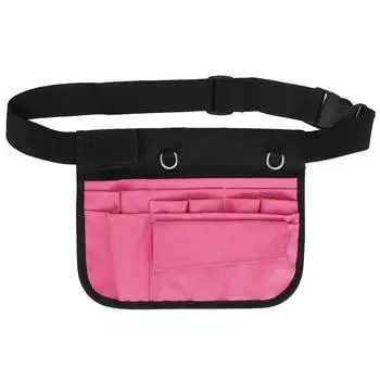 Поясная сумка медсестры с несколькими отделениями и карманами, держатель для удостоверения личности, сумка на пояс из ткани Оксфорд для медицинских принадлежностей розовый