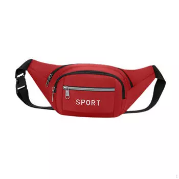 Поясная сумка-мешок на пояс с застежкой-молнией и быстрым креплением на плечо для бега и тренировок для мужчин красный