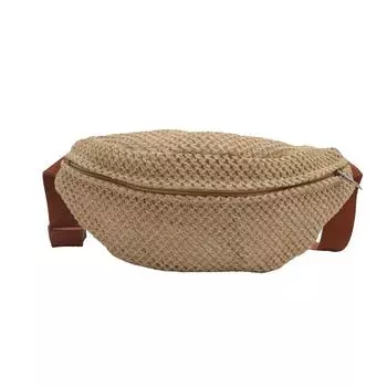 Поясная сумка модная соломенная поясная сумка нишевая тканая сумка-мессенджер стиль простая нагрудная сумка коричневый