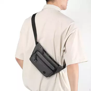Поясная сумка мужская наплечная сумка из ткани Оксфорд повседневная с карманами на молнии на талии