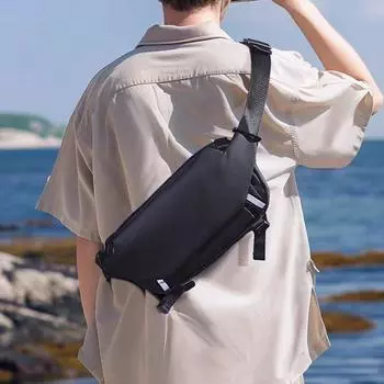 Поясная сумка мужская спортивная многофункциональная большая вместительная сумка Senior Sense Crossbody повседневная мужская сумка на одно плечо нагрудная сумка чёрный