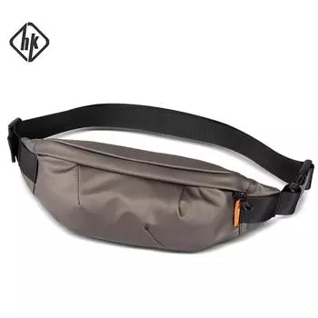 Поясная сумка, мужская сумка через плечо, многофункциональный кошелек, нагрудная сумка, ремень для денег, телефона, водонепроницаемая дорожная спортивная сумка на плечо серый