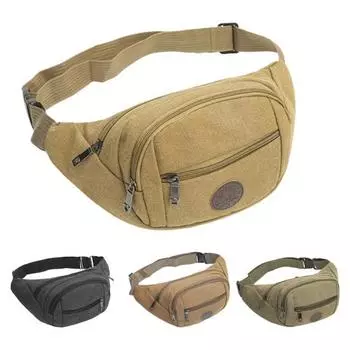 Поясная сумка на молнии, быстросъемная, многоцелевая чёрный