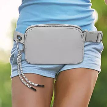 Поясная сумка, нейлоновая сумка через плечо, регулируемая спортивная поясная сумка для активного отдыха серый