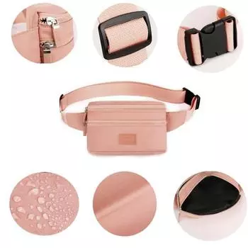 Поясная сумка-пояс для женщин с регулируемым ремнем для спорта, бега, пешего туризма, пробежек чёрный