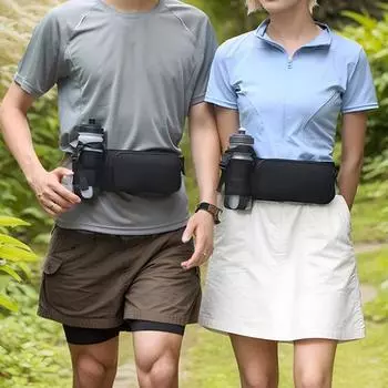 Поясная сумка с разъемом, регулируемая длина, многослойные отделения, держатель для бутылки с водой