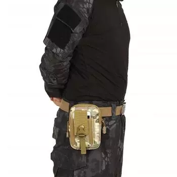Поясная сумка, уличная сумка, спортивная повседневная тактическая военная поясная сумка, чехол для телефона, кемпинга, охоты чёрный