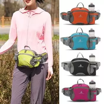 Поясная сумка унисекс с несколькими отделениями, водонепроницаемая поясная сумка большой емкости с защитой от царапин для фитнеса чёрный