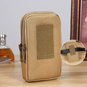Поясная сумка Yousheng для активного образа жизни, холщовая сумка для телефона, поясная сумка из искусственной кожи с застежкой-молнией, сумка для путешествий и активного отдыха хаки
