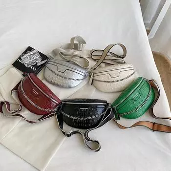 Поясная женская сумка, новая модная однотонная сумка через плечо на груди, повседневная и простая корейская женская сумка на одно плечо 23X15X2cm