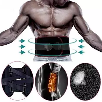 Поясничный бандаж для спины, поясничный поддерживающий пояс для женщин и мужчин - поддержка талии с системой шкивов для облегчения боли в спине, грыжи межпозвоночного диска S чёрный