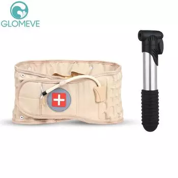 Поясничный тяговый бандаж, воздушный пояс для талии, декомпрессионный надувной тяговый пояс, поддержка спины, облегчение боли, уход за позвоночником Khaki With Box