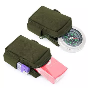 Поясной кошелек для монет и ключей, небольшой мешочек для карточек, прямоугольная поясная сумка One Size чёрный