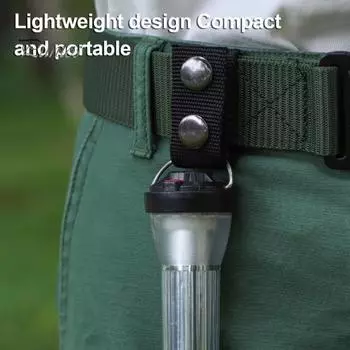 Поясной ремень для походов на открытом воздухе, легкий, прочный, с застежкой-кнопкой, для кемпинга, охоты, повседневного ношения, с пряжкой для подвешивания и фиксации чёрный