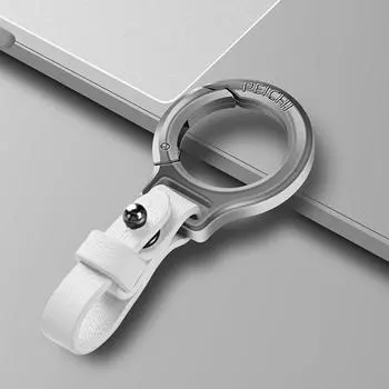 Поясной ремень из цинкового сплава с пряжкой, карабином, небольшие брелоки, удобный кожаный брелок white-1