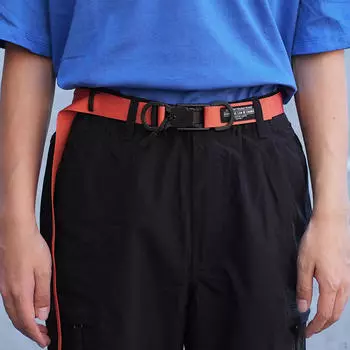 Поясной ремень нейлоновый регулируемый быстросъемный модный с пряжкой для платья для шопинга оранжевый