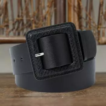 Поясной ремень Стильный регулируемый моющийся поясной ремень со змеиной текстурой Поясной ремень Аксессуар для одежды чёрный