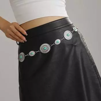 Поясной ремень в стиле бохо, металлическая пляжная цепочка для тела, уникальная бирюзовая цепочка для женщин красный