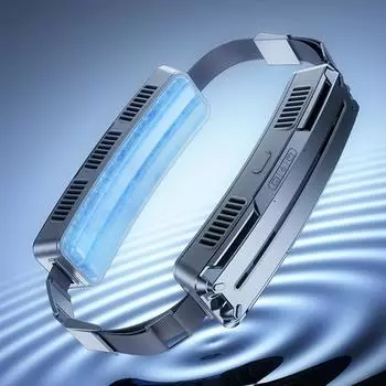 Поясной вентилятор с ледяным поясом, охлаждающий вентилятор, кондиционер, свободные руки, быстрая холодная зарядка для кемпинга, путешествий, рыбалки, женщин и мужчин серебряный серый