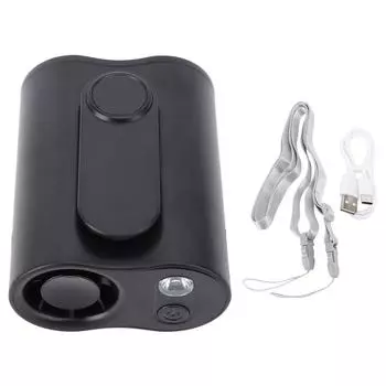 Поясной вентилятор со светодиодной подсветкой, ручной, настольный, перезаряжаемый, тихий, портативный, подвесной шейный вентилятор для лета чёрный