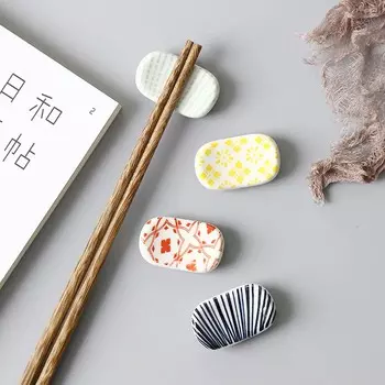 Porcelain Ceramic Rest Chopsticks Stand Chopsticks Holder Tableware Chopsticks Spoon Rack A