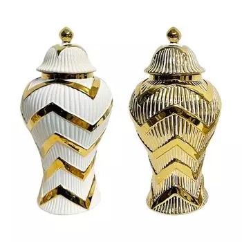 Фарфоровая ваза банка для имбиря высота 42 см с крышкой для украшения стола изящная белый