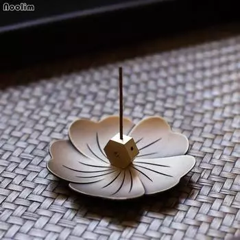 Пористая медная курильница, держатель для ароматических палочек, поднос для благовоний, домашний декор, ароматическая курильница