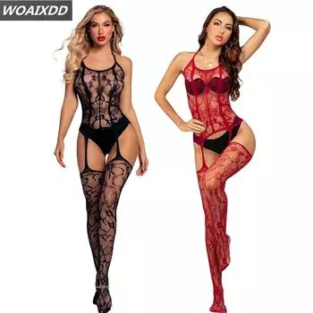 Porno Fishnet Bodysuits Hot Women Mesh Body Stockings Sexy Lingerie Erotic Outfits Transparent Jumpsuit Sex Set Cosplay Costume XXS