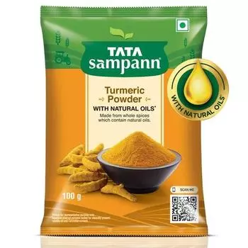 Порошок куркумы Tata Sampann с натуральными маслами, 100 г, порошок Haldi pack of 1