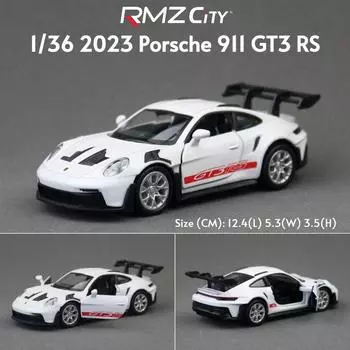 Porsche Alloy 911 Car Model With Inertia Control For Kids Collectors Gift And White