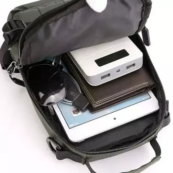 Порт USB для зарядки, нагрудная сумка, нейлоновая сумка через плечо, дорожная сумка на плечо, мужской небольшой рюкзак серый