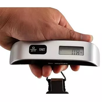 Portable 50kg/10g Hanging Electronic Digital Travel Suitcase Luggage Scale серебряный