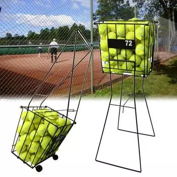 Portable 72 Tennis Sport Balls Pick Up Hopper Basket Stand Storage Rack Holder Organizer Equipment Tennis Accessories Universal